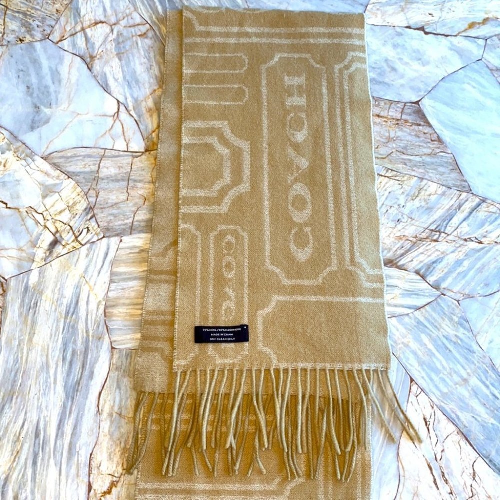 COACH  Lady's Cream Scarf - Picture 2 of 8